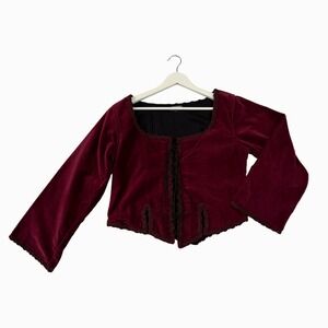 Bares Vintage Velvet Lace Up Renaissance Medieval Bodice Top L/XLY2k Whimsigoth